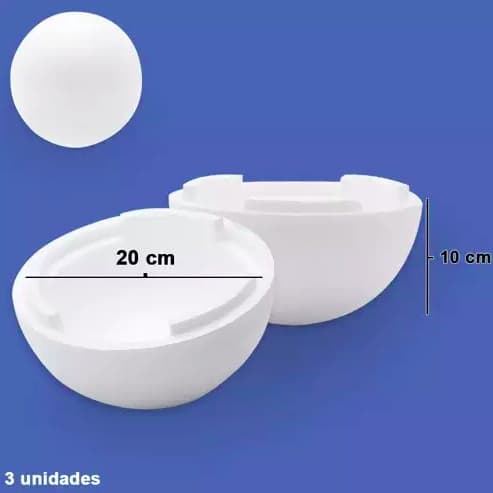 Bola De Isopor (eps) 200mm Pacote C/03 Bolinhas