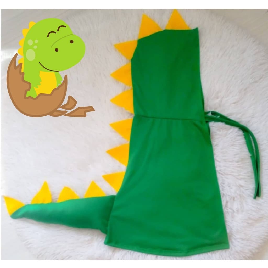 Fantasia Dinossauro Baby Verde E Amarelo (capa Para Bebê) Copa Do Mundo
