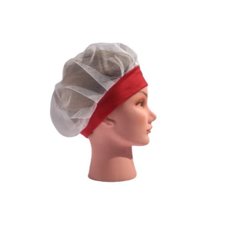 Kit 2 Touca De Redinha * Tela Branca Aba Vermelha * Para Cozinha Açougue Barman Garçon