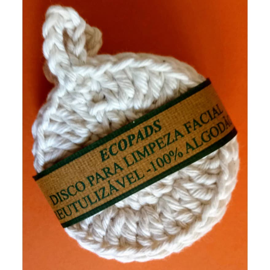 KIT 5  EcoPadS- Demaquilante reutilizável-ecológico- sustentável-disco de crochê 100% algodão