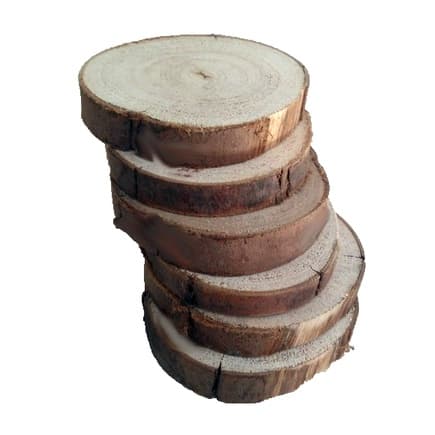 Bolacha De Madeira Rústica Kit com 4 Unidades de  5 A 10cm Decoração