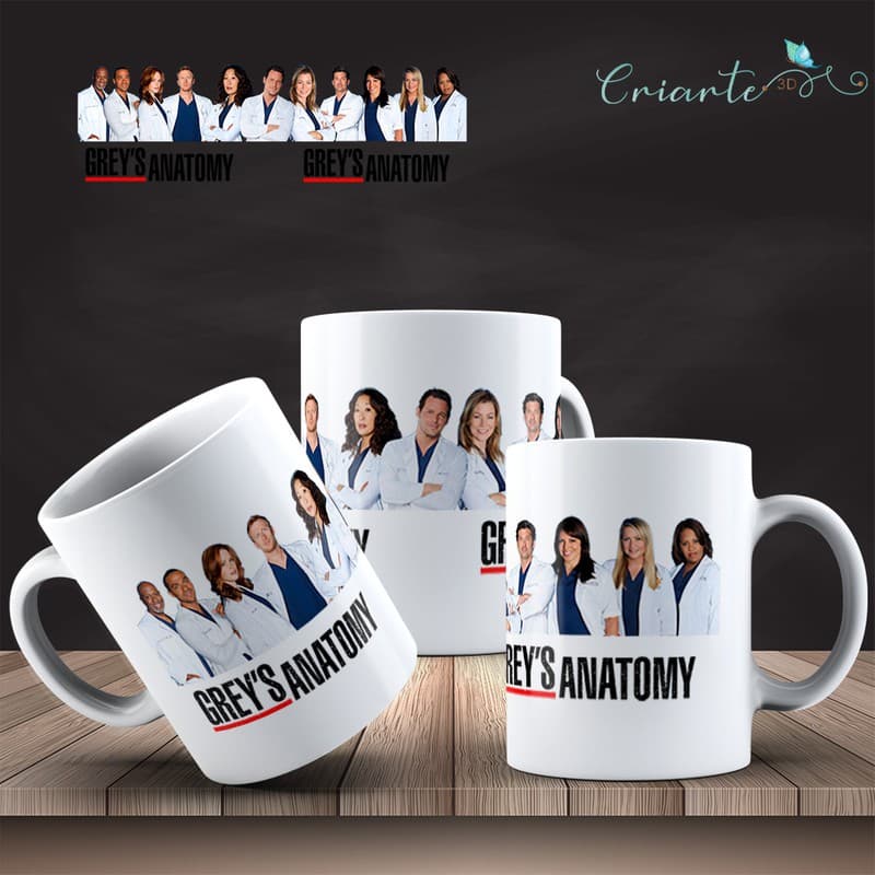 Caneca Porcelana Coleção Grey's Anatomy Mod 19