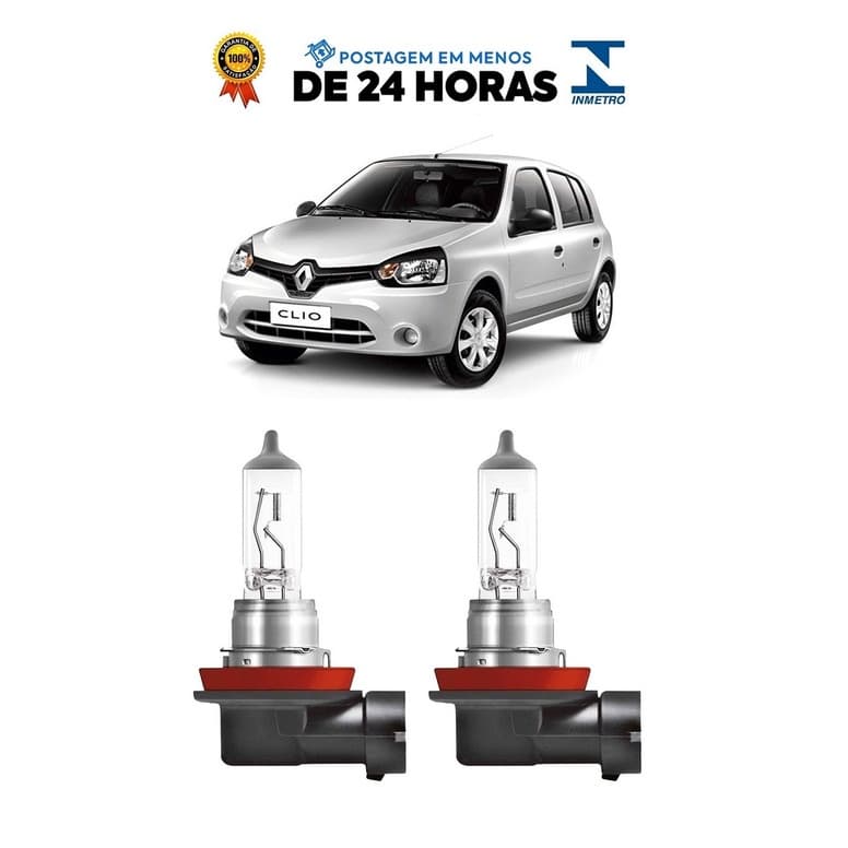 Par Lampada Farol de Milha Renault Clio 2013 2014 2015 2016 H11