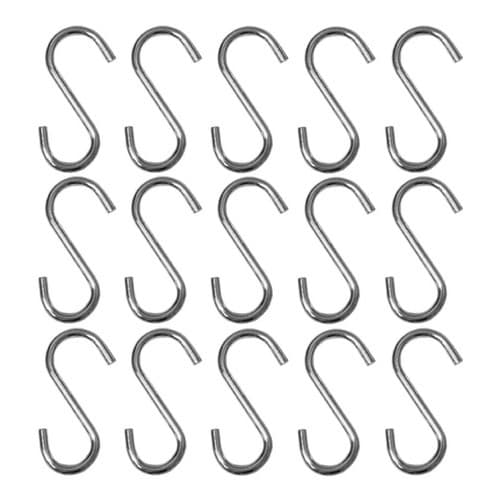 Ganchos Tipo S Zincado Aço Metal Multiuso 28mm, 53mm, 63mm, 83mm 15 Unidades