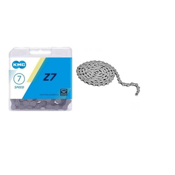 Corrente KMC Z7 116 Elos para Bicicleta 6 7 e 8 Velocidades 1/2 x 3/32