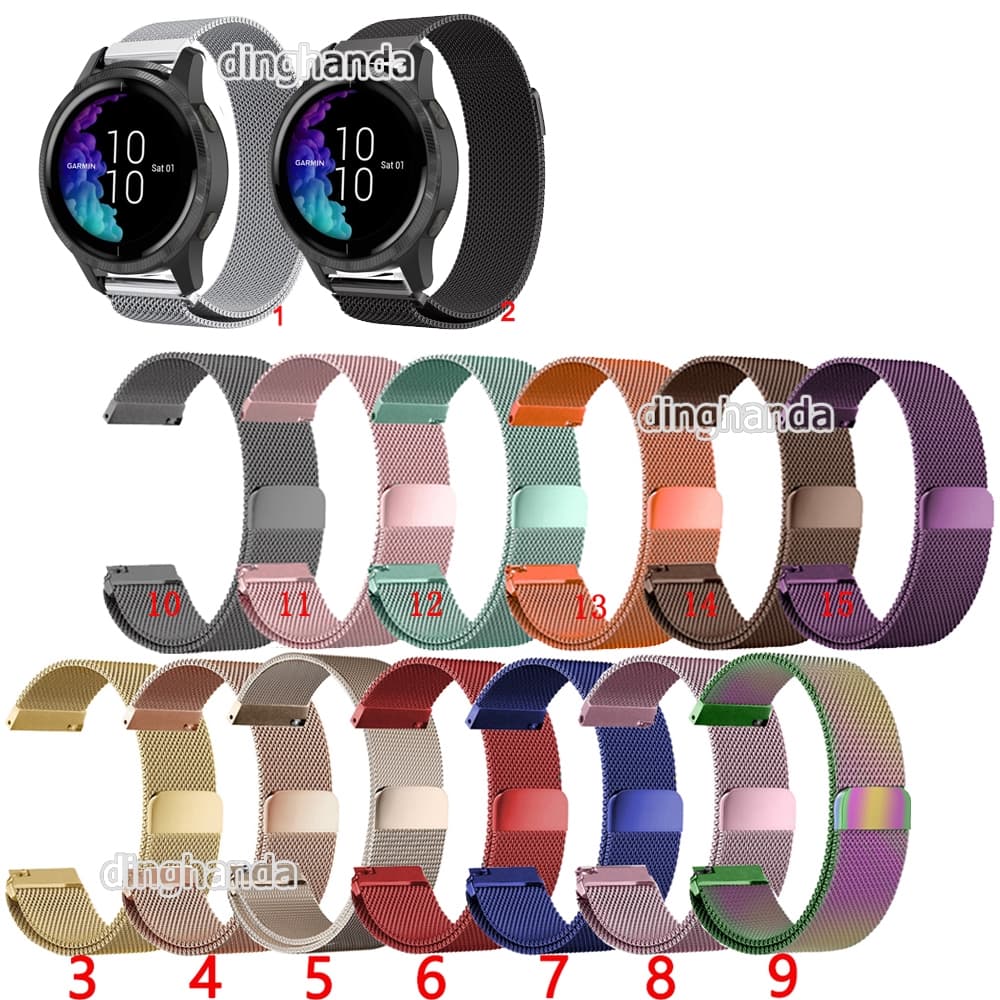 Milanese Pulseira De Aço Inoxidável Banda Para Garmin Venu Sq 2 Venu2 Plus
