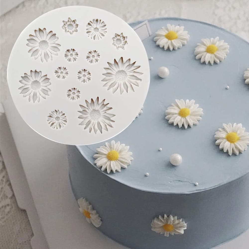 Mini Margarida Molde De Silicone Fondant Ferramenta De Decoração Do Bolo Sugarcraft Moldes De Chocolate Gumpaste Cozimen