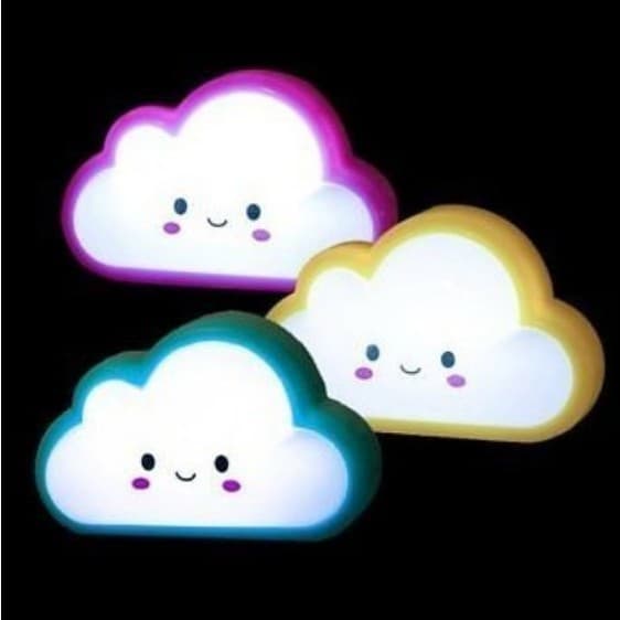 Luminária Led Luz Noturna De Tomada Nuvem Abajur Infantil Colorida com botão Liga/desliga Tomada