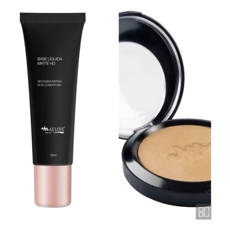 Kit 1 Base Matte+1 Pó Matte+1 Primer Max Love Escolha O Tom