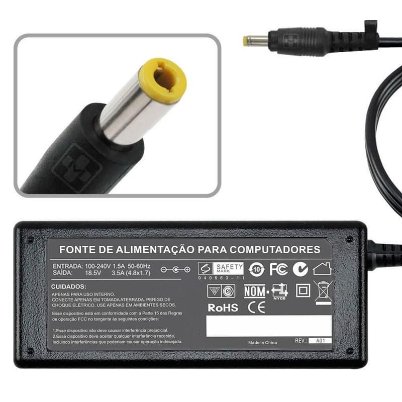 Fonte Carregador P/ Hp Pavilion Dv1700 Series 18,5v 3.5a 712