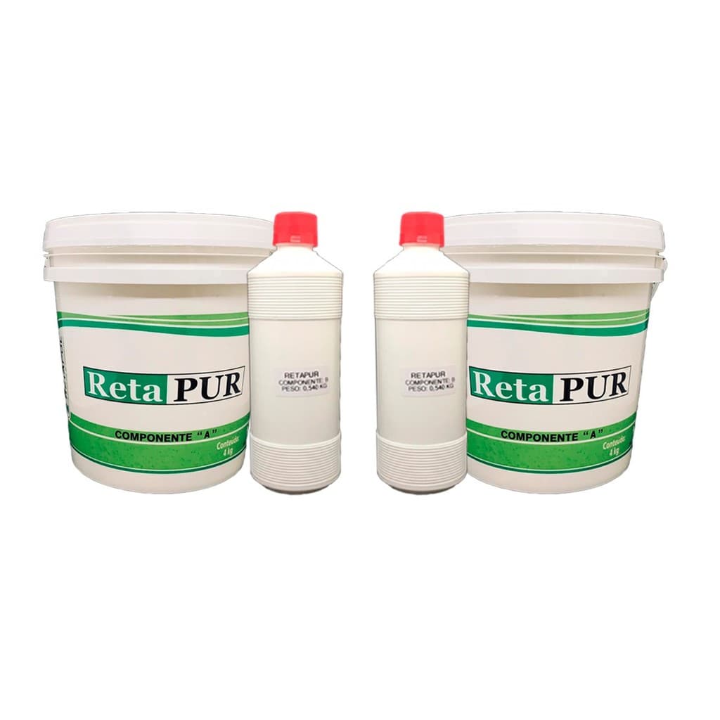 Retapur Kit 2 Baldes Cola Pu Para Telha Térmica Isopor EPS Madeira Grama Sintética ETC 9,08 Kg