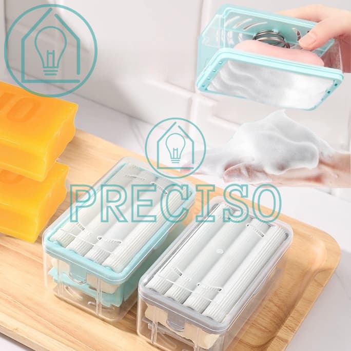 Saboneteira Portátil Multifuncional Porta Sabonete com Rolo Espuma Tanque Banheiro