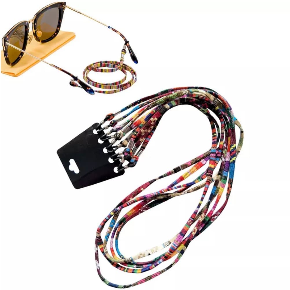 Cordinha de Óculos Praia Kit 5 Unidades Cordão Salva Óculos Étnico Moda 2020 Óculos Carnaval Praia Clube