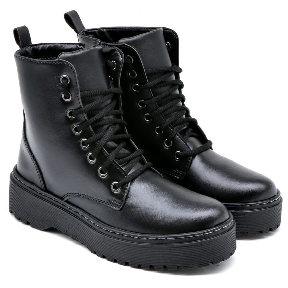 Bota Feminina Coturno Tratorado Blogueira Moda 2024