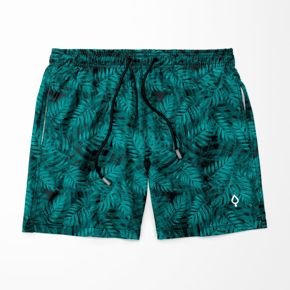 Short Bermuda Estampada Folhas Folhagem Planta Masculino Tactel elastano Academia Treino Praia