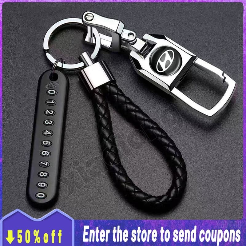 [Promo] Para Chaveiro De Carro De Aço Inoxidável Hyundai/Da Moda Motocicleta Acessórios De Moto metal Carrochaveiro