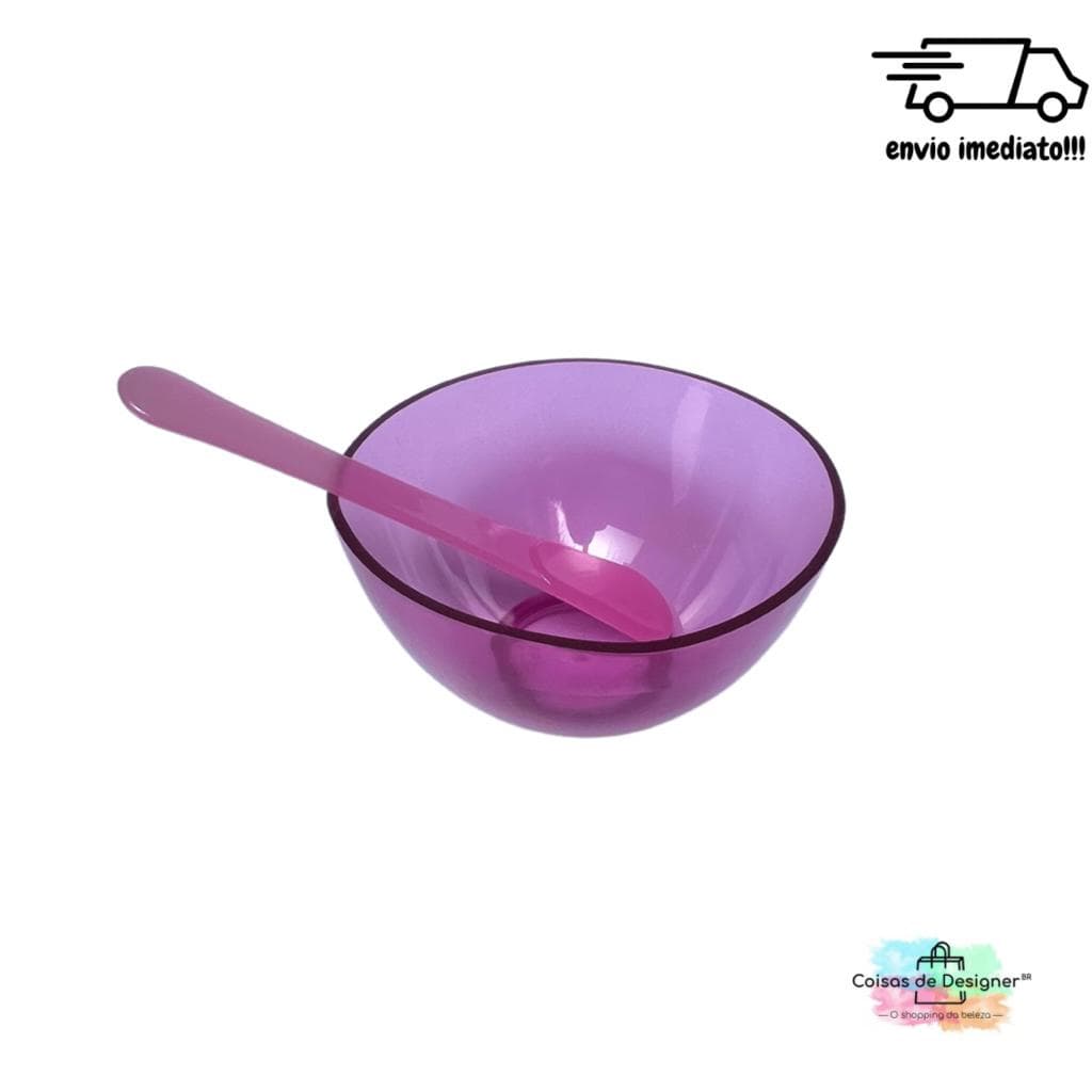 Cubeta Silicone Maleável M 350ml com Espátula Rosa