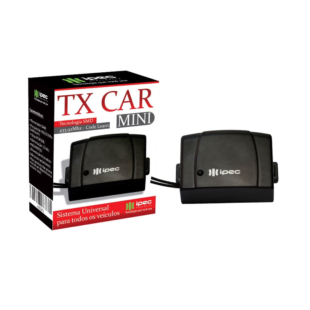 Controle De Portão Eletrônico Tx Car Mini Ipec 433,92 mhz Farol Carro