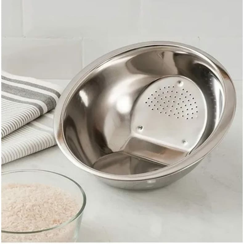 Escorredor de Arroz Inox Grande Frutas e Legumes Ótimo Material