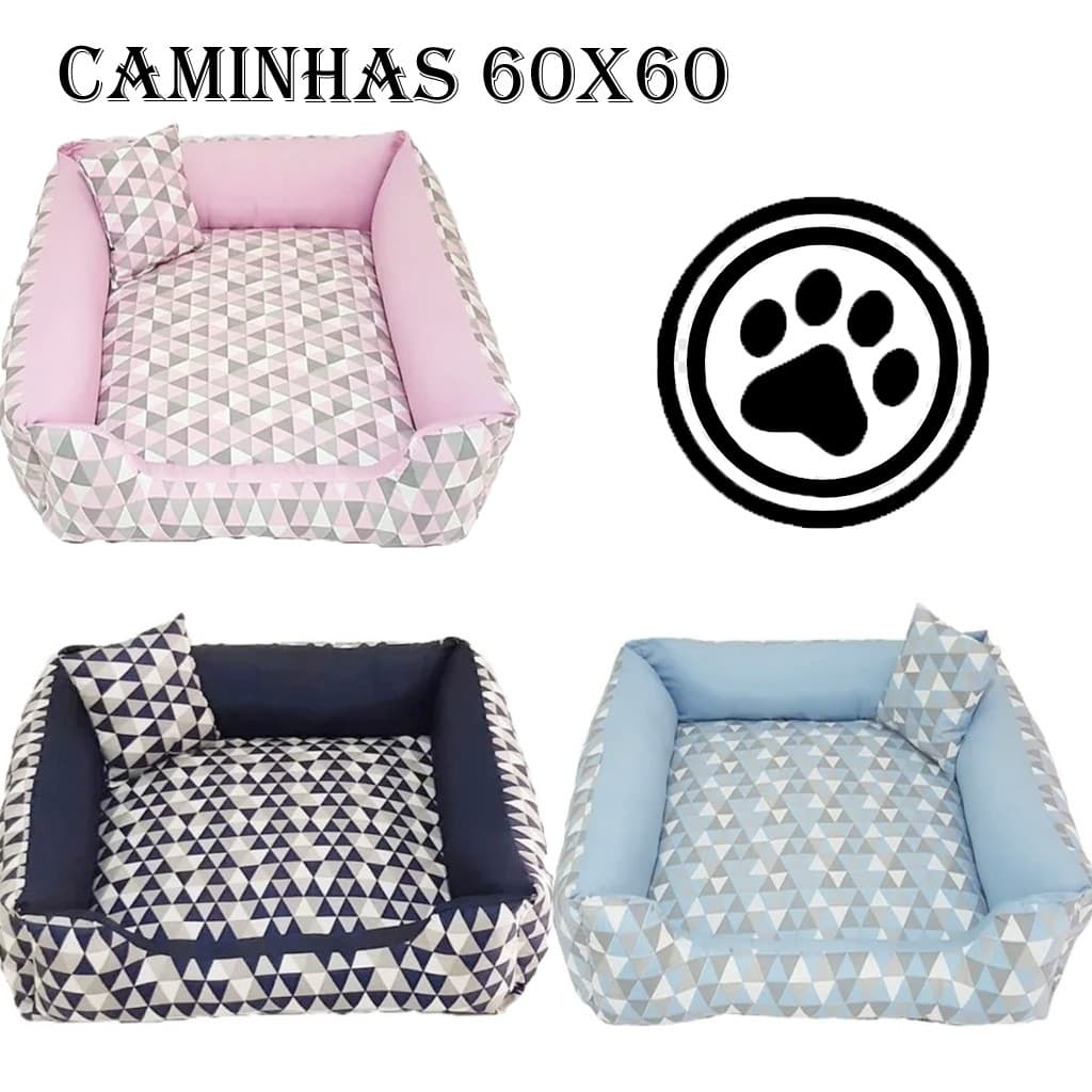 Cama Caminha Cão Cães Gato PET Tamanho M 60x60 CM C/Zíper e Brinde Confortável Impermeável PROMOÇÃO