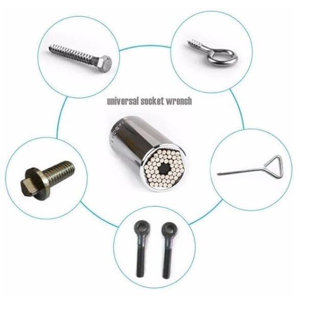 Jogo Chave Soquete Universal E Adaptador Gator Grip7 A 19 Mm
