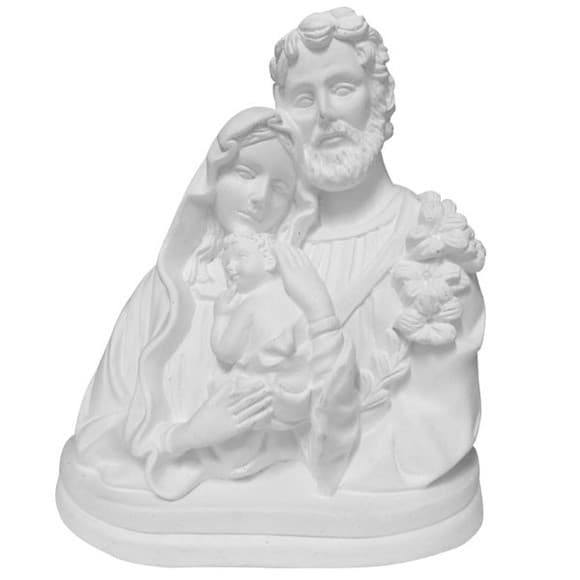 Sagrada Família Busto 20 Cm Gesso Cru