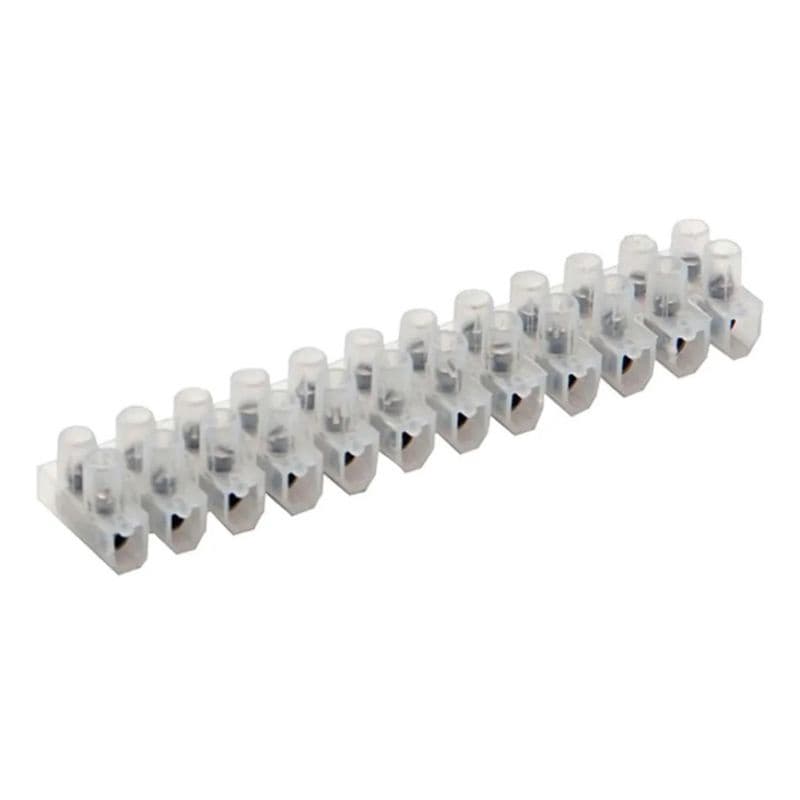 Conector em Barra Brasfort Tipo Sindal Borne 12 Terminais Polos 4MM 6MM ou 10MM