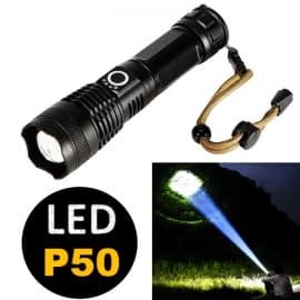 Lanterna Potente XhP50 Usb Zoom Optico Camping, Caça e Pesca