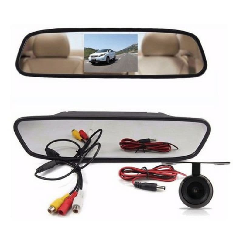 kit retrovisor mais câmera de ré universal