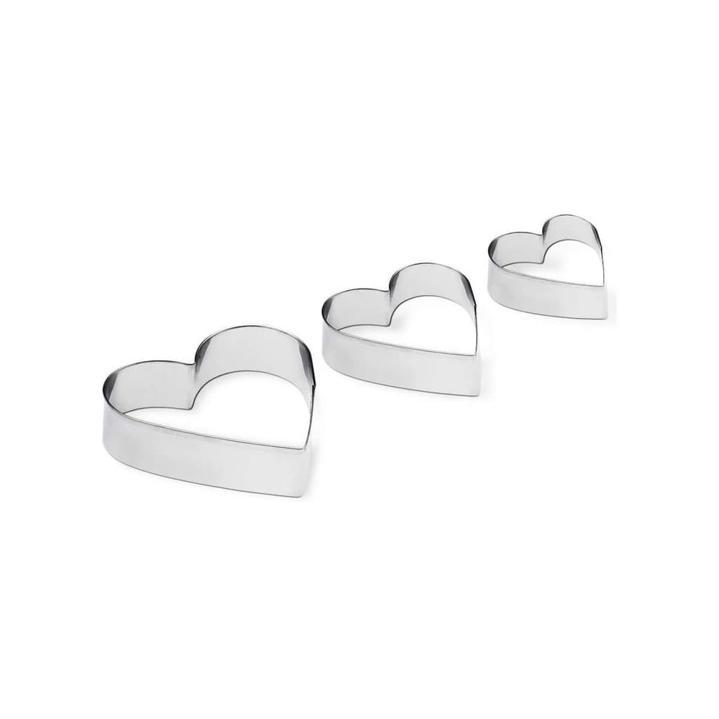 kit 3un Cortador Inox Molde Forma Massas Biscoito - Coração