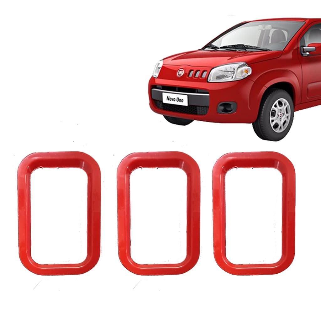 Moldura da Grade do Uno 2011 2012 2013 2014 2015 Evo Way Vivace Attractive na cor Vermelha