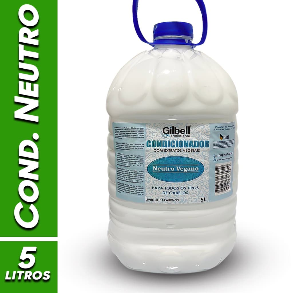 Condicionador 5 Litros Neutro Galão Para Lavatório - Profissional Salão de Beleza - Hidratação Capilar