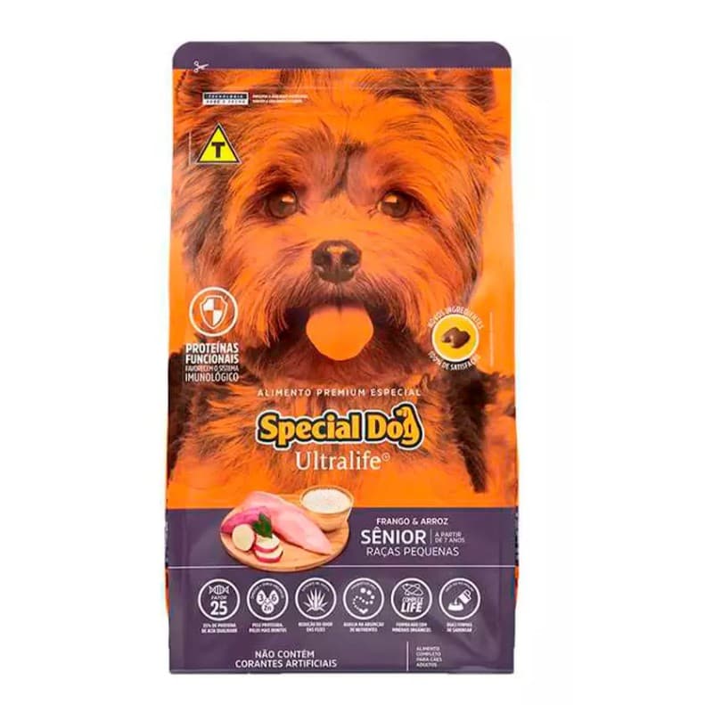 Ração Special Dog Ultralife Sênior para Cães de Raças Pequenas Sabor Frango e Arroz 1kg EMBALAGEM ORIGINALl