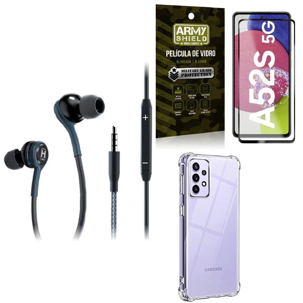Capinha Samsung A52s + Fone Extreme + Película Vidro 3D