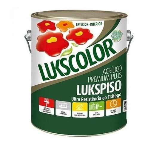 Tinta Lukscolor Piso Lukspiso Galão 3,6 Litros Cinza