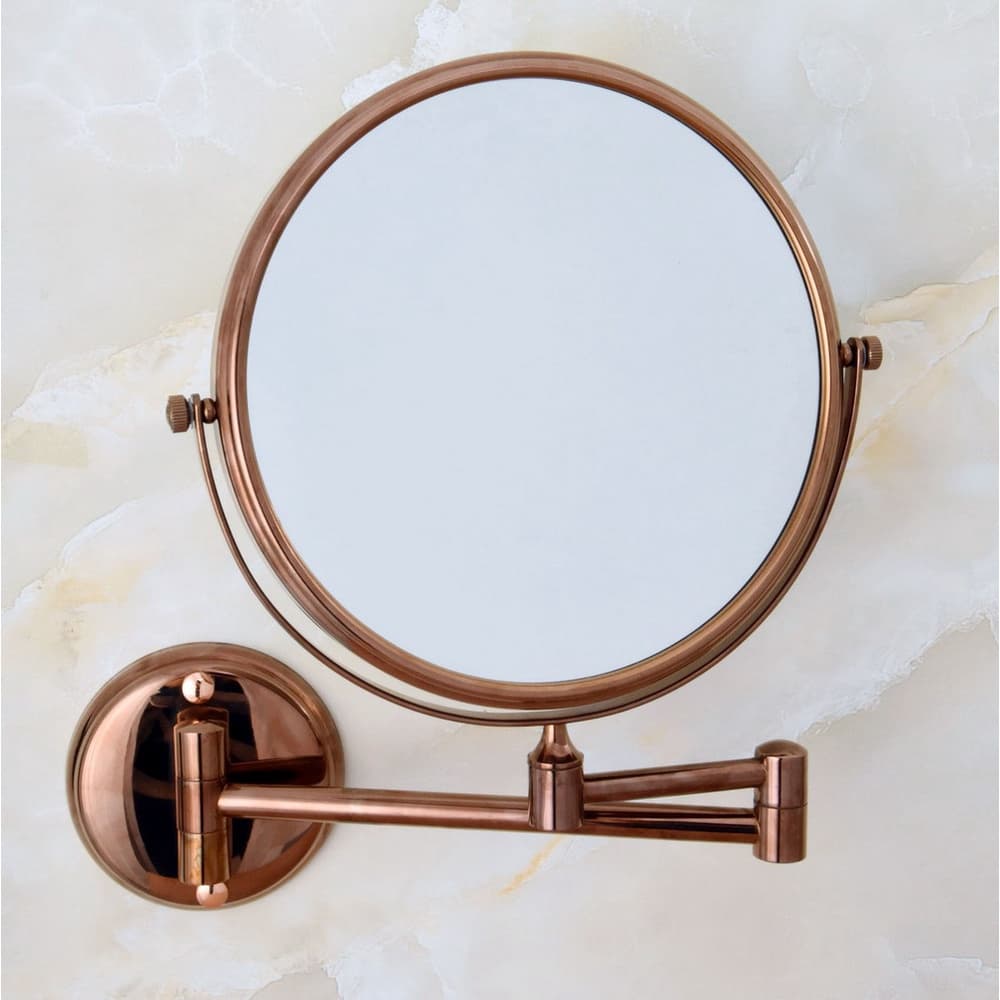 Espelhos De Banheiro De Latão De Cobre Em Ouro Rosa 8 Polegadas 3X 1X Ampliação Espelho De Maquiagem Dupla Face Feminino