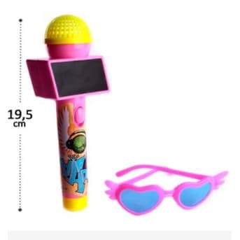 Microfone Infantil Com Som e Luz com Óculos Infantil Microfone de Brinquedo Musical