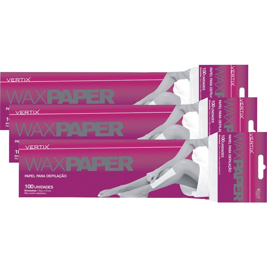 Papel Para Depilacao Vertix Waxpaper C/300 Folhas Falso Tecido