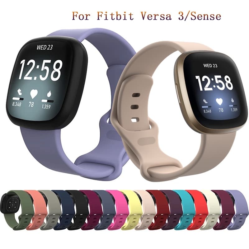 Pulseira De Silicone Flexível Para Substituição Fitbit Versa 3 4 Sense 2