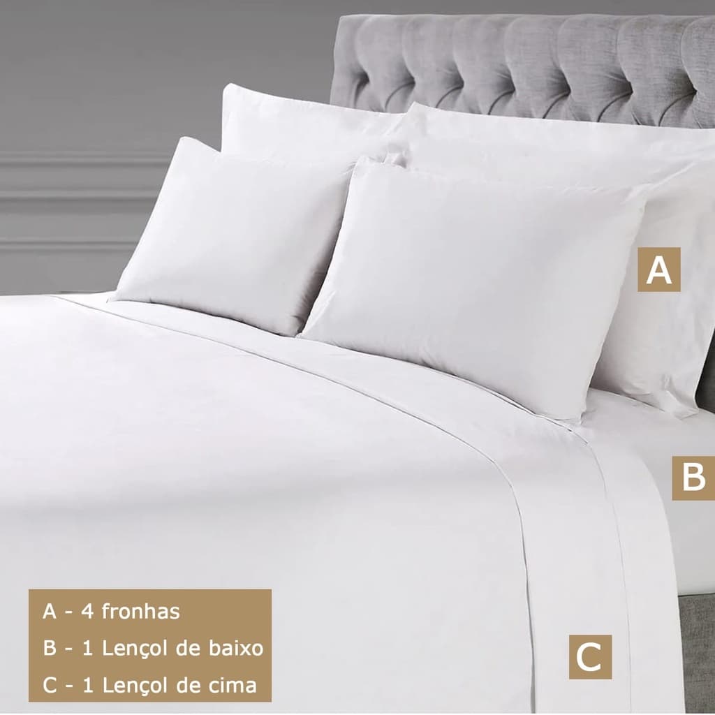 Roupa de Cama Jogo de Lençol 6 peças para cama queen