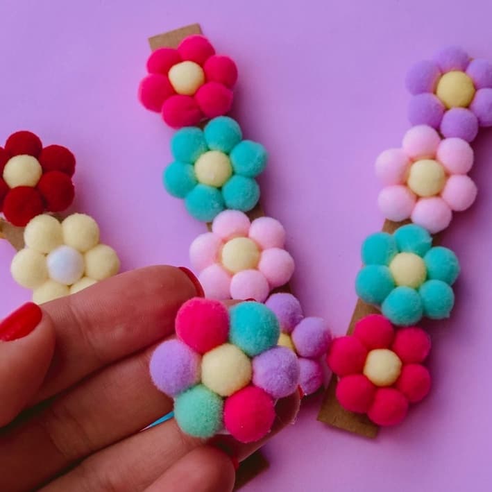 Laço Pet Flor Pompom Kits Banho E Tosa laço para cachorro gato pequeno