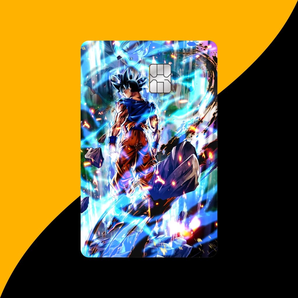 Adesivo para Cartão de Crédito Goku Instinto Superior Dragon Ball Película para cartão Skin Card a Prova d'água