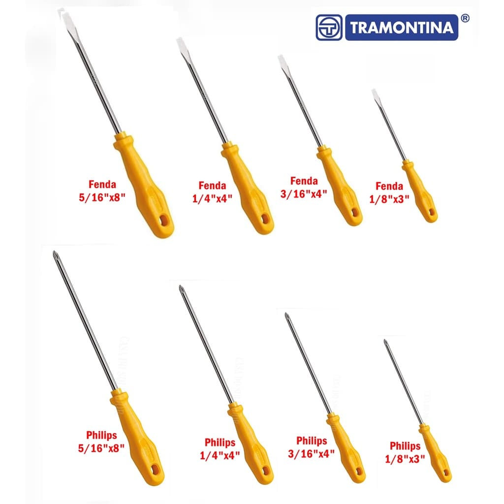 Chave fenda e chave philips Tramontina - as medidas mais utilizadas!