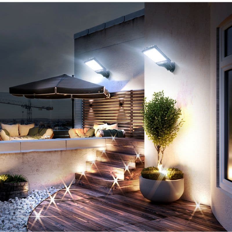 Luminária  Solar 108 Cob Bateria Carregar Sensor Presença Movimento Prova D' Água com 3 Funções