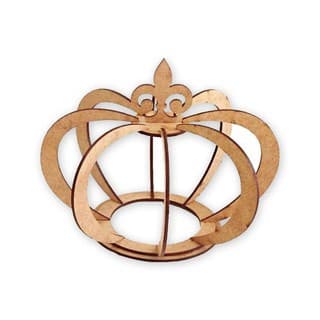Coroa G 3d Decoração Enfeite Festa Realeza Mdf Cru