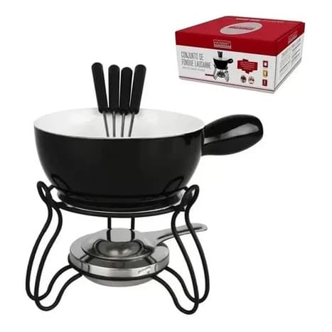 Kit Aparelho Fondue Cerâmica Completo Chocolate Carne Queijo