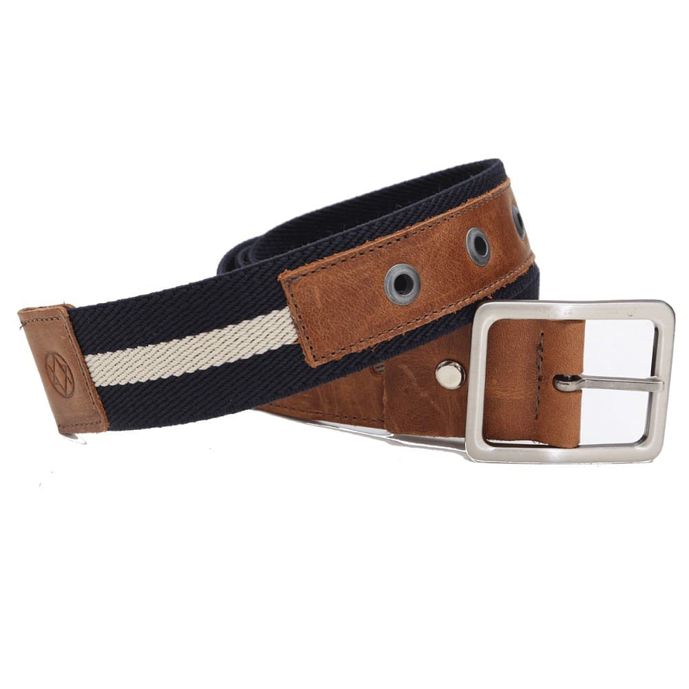Cinto Masculino de Gorgurão - Azul Marinho e Bege - EL61m