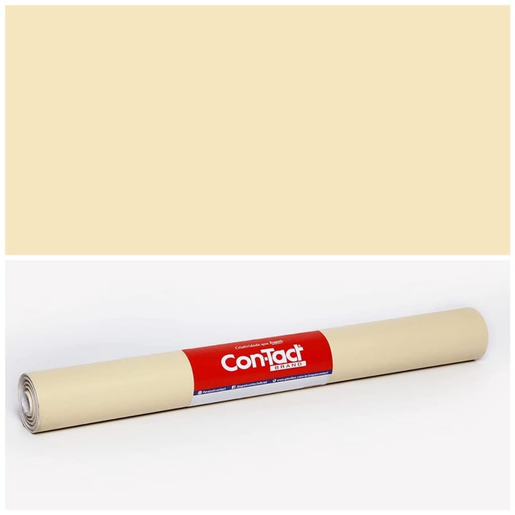 Papel Adesivo Contact Bege Fosco Opaco Lavável 45 Cm X 2 Mts
