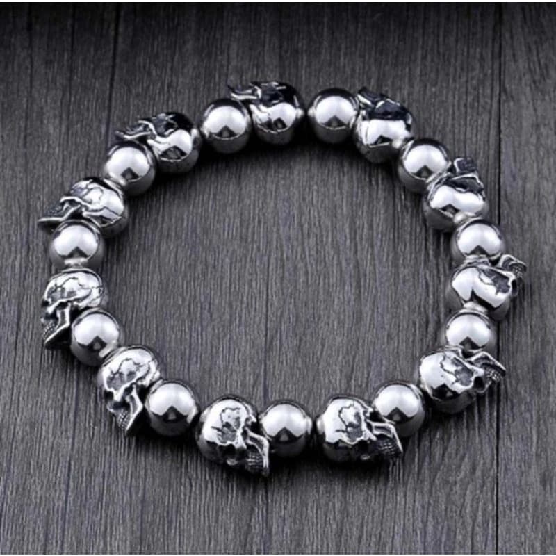 Pulseira Masculina De Alta Qualidade De Caveira/Esqueleto Ajustável/Punk/Masculino