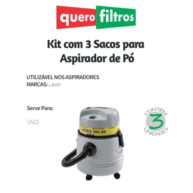 Saco Filtro Para Aspirador De Pó Lavor Gn22